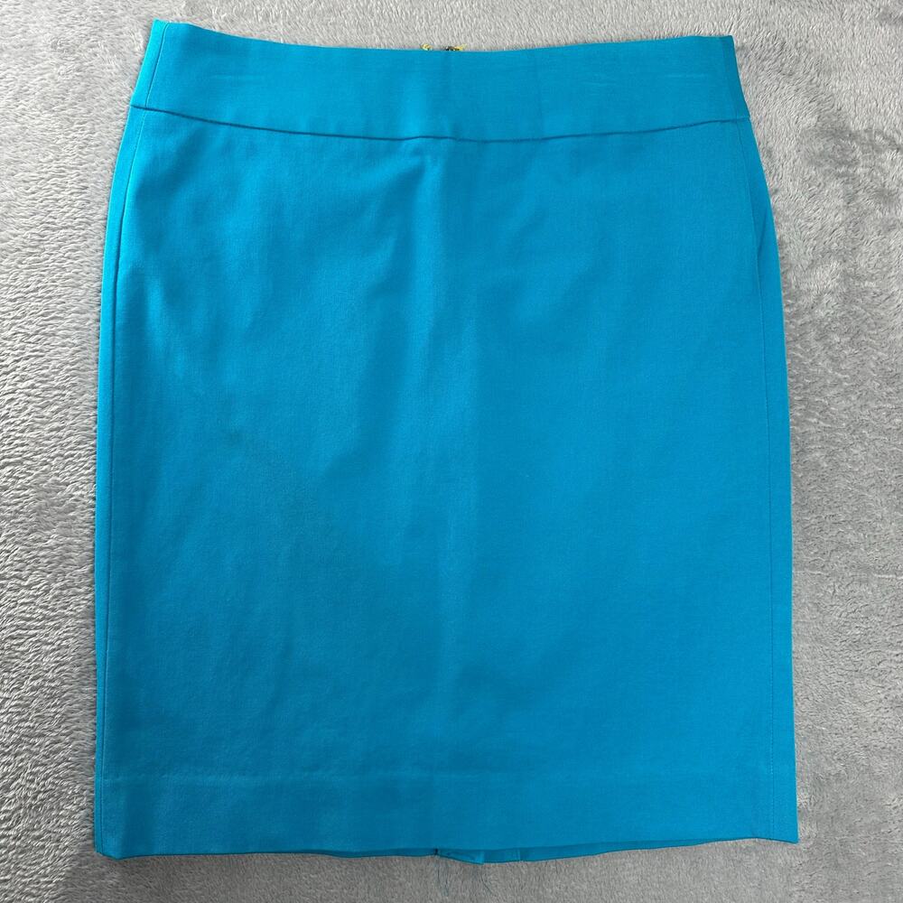 Banana Republic Turquoise Blue Crepe Pencil Skirt Bright Tailored Dopamine - 10